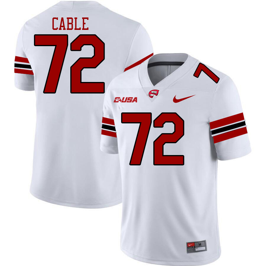 Western Kentucky Hilltoppers #72 Colten Cable College Football Jerseys Stitched Sale-White